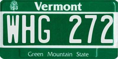 VT license plate WHG272