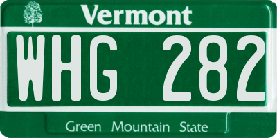 VT license plate WHG282