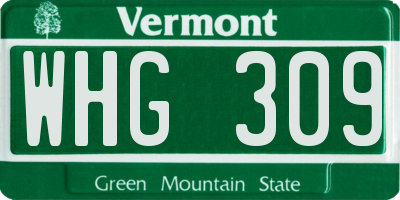 VT license plate WHG309