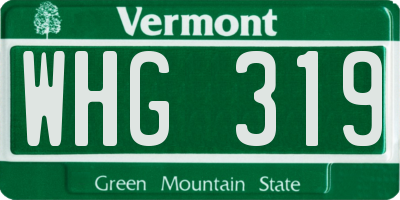 VT license plate WHG319