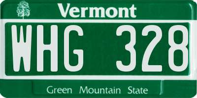 VT license plate WHG328