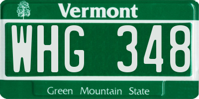 VT license plate WHG348