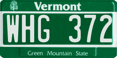VT license plate WHG372