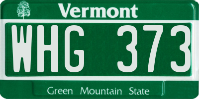 VT license plate WHG373