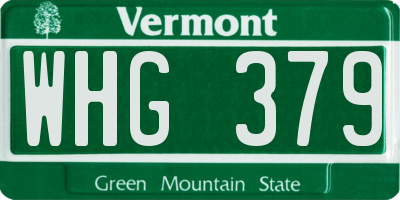 VT license plate WHG379