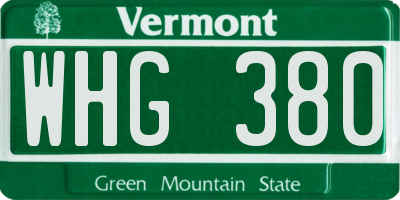 VT license plate WHG380
