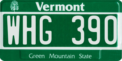VT license plate WHG390