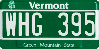 VT license plate WHG395