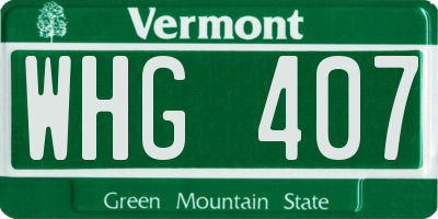 VT license plate WHG407