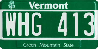 VT license plate WHG413