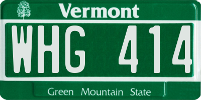 VT license plate WHG414