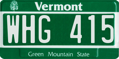VT license plate WHG415