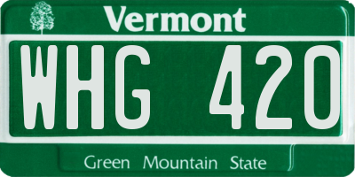 VT license plate WHG420