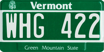 VT license plate WHG422