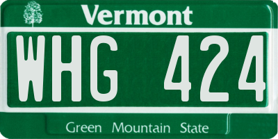 VT license plate WHG424