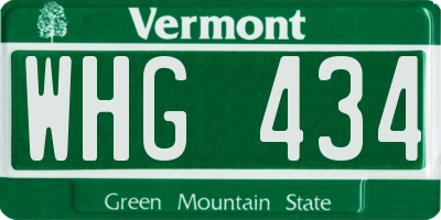 VT license plate WHG434