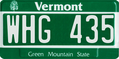 VT license plate WHG435