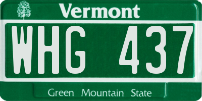VT license plate WHG437