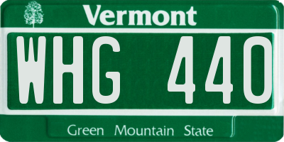VT license plate WHG440