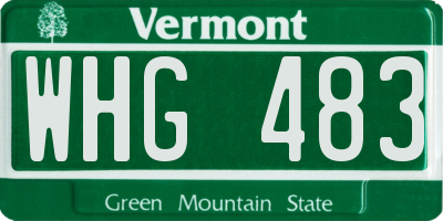 VT license plate WHG483