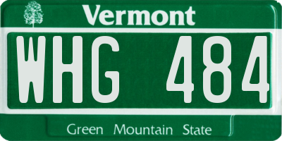 VT license plate WHG484