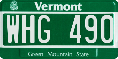 VT license plate WHG490