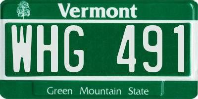 VT license plate WHG491