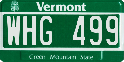 VT license plate WHG499