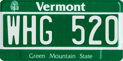 VT license plate WHG520