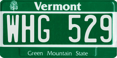 VT license plate WHG529