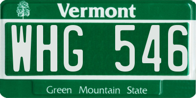VT license plate WHG546