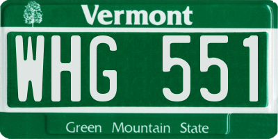 VT license plate WHG551