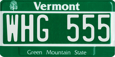 VT license plate WHG555