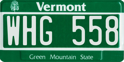 VT license plate WHG558