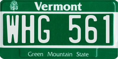 VT license plate WHG561