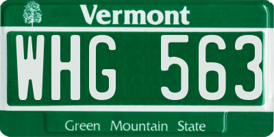 VT license plate WHG563