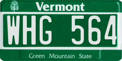 VT license plate WHG564