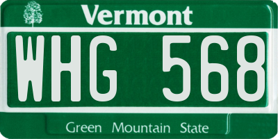 VT license plate WHG568