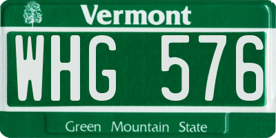 VT license plate WHG576