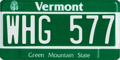 VT license plate WHG577