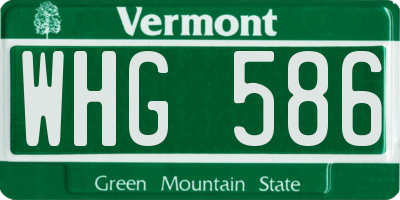 VT license plate WHG586