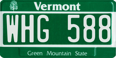 VT license plate WHG588