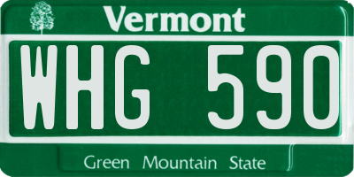 VT license plate WHG590