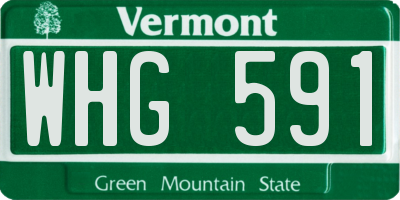 VT license plate WHG591