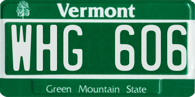 VT license plate WHG606