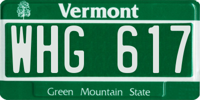 VT license plate WHG617