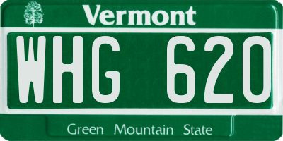 VT license plate WHG620