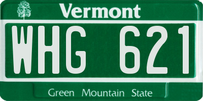 VT license plate WHG621