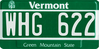 VT license plate WHG622