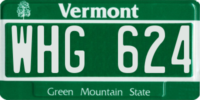 VT license plate WHG624